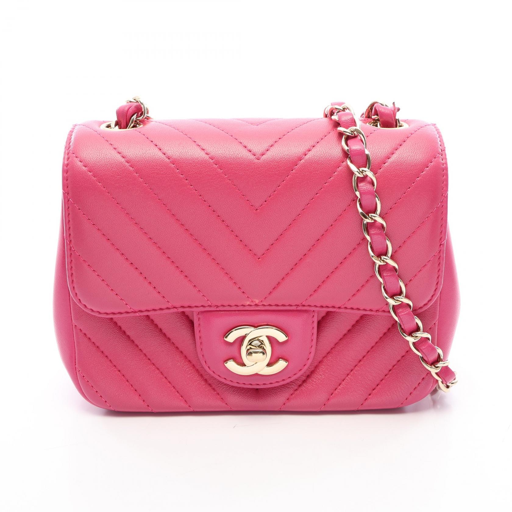 シャネル CHANEL ミニマトラッセ ショルダーバッグ バッグ ラムスキン(羊革) レディース ピンク系 A35200 【中古】