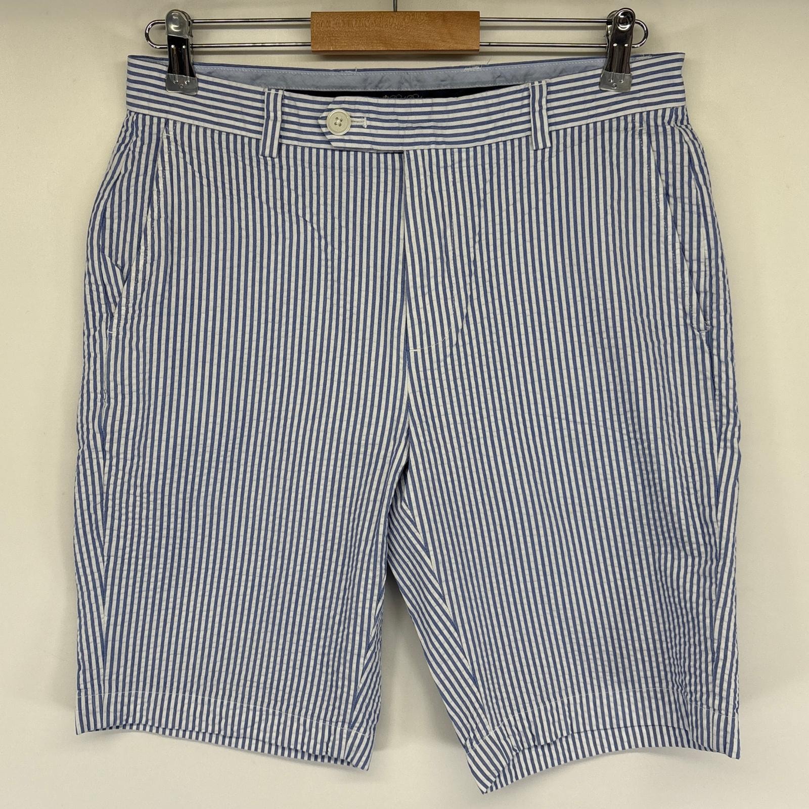 古着 ブルックスブラザーズ Brooks Brothers ショートパンツ ストライプ ハーフ 短パン 半ズボン w32  ブルー メンズ
