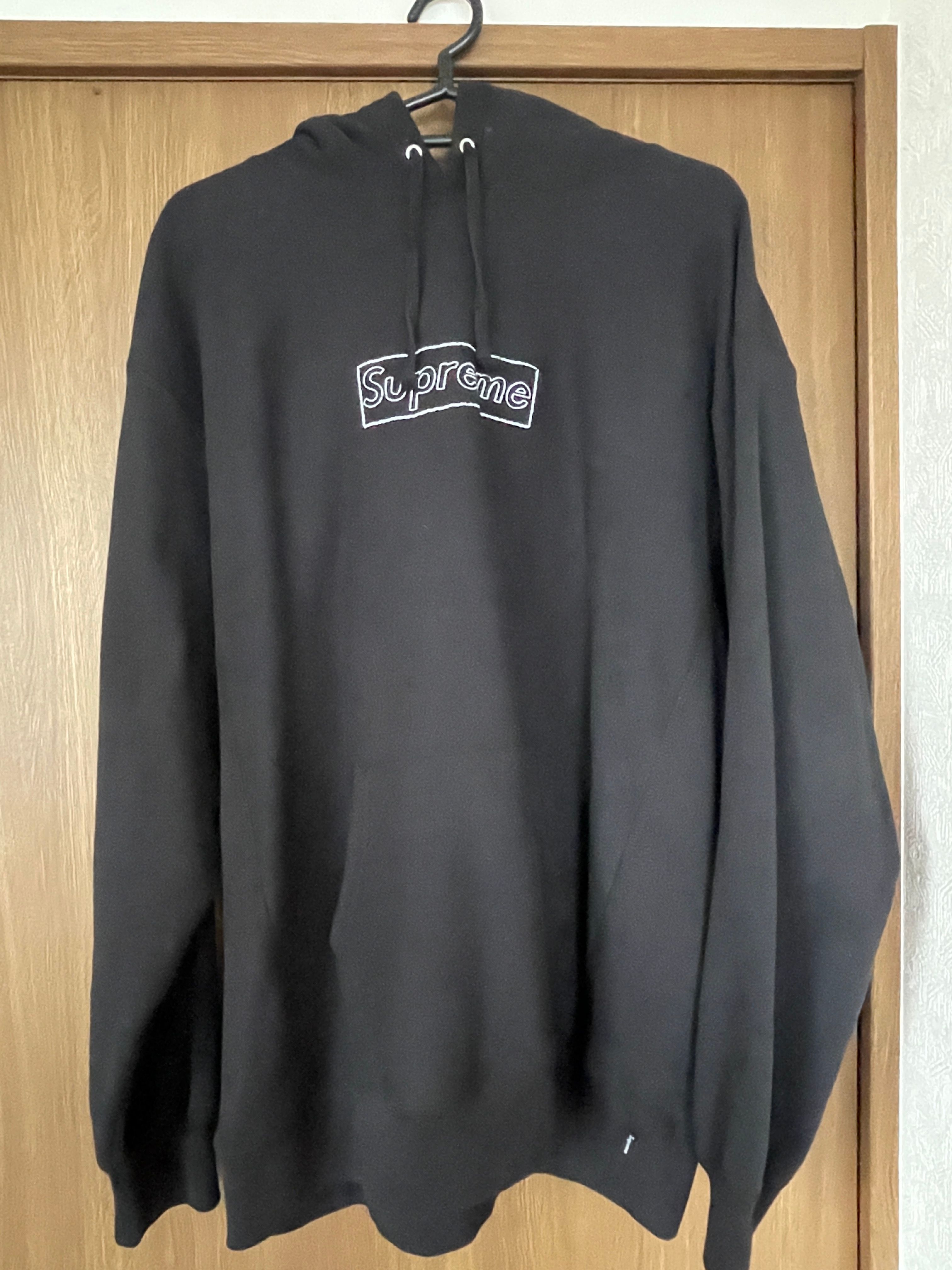 Supreme KAWS Chalk Logo Hooded Sweatshirt "Black"(2021)