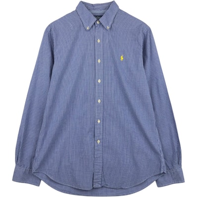 古着 ラルフローレン Ralph Lauren SLIM FIT ギンガムチェック 長袖 ボタンダウンチェックシャツ メンズL相当/eaa643460