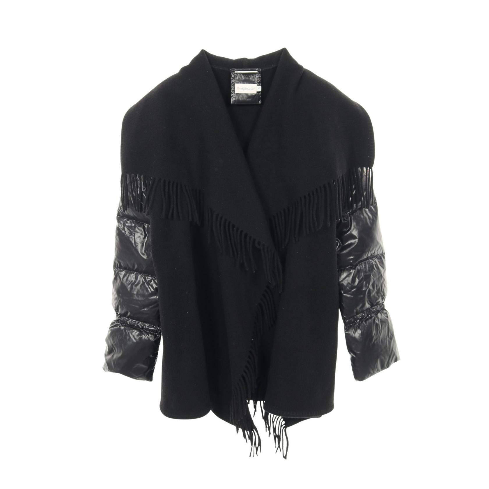モンクレール MONCLER MANTELLA マンテラ ポンチョ ケープ ダウンジャケット 衣料品 アウター ウール ナイロン レディース ブラック系 【中古】