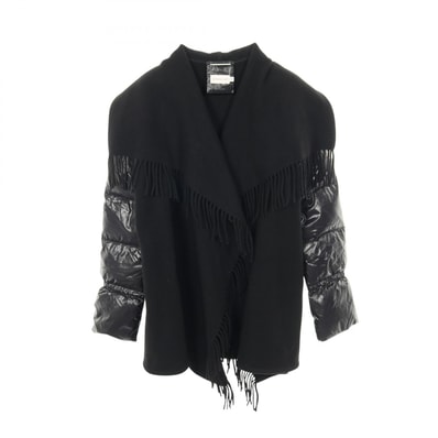 モンクレール MONCLER MANTELLA マンテラ ポンチョ ケープ ダウンジャケット 衣料品 アウター ウール ナイロン レディース ブラック系 【中古】