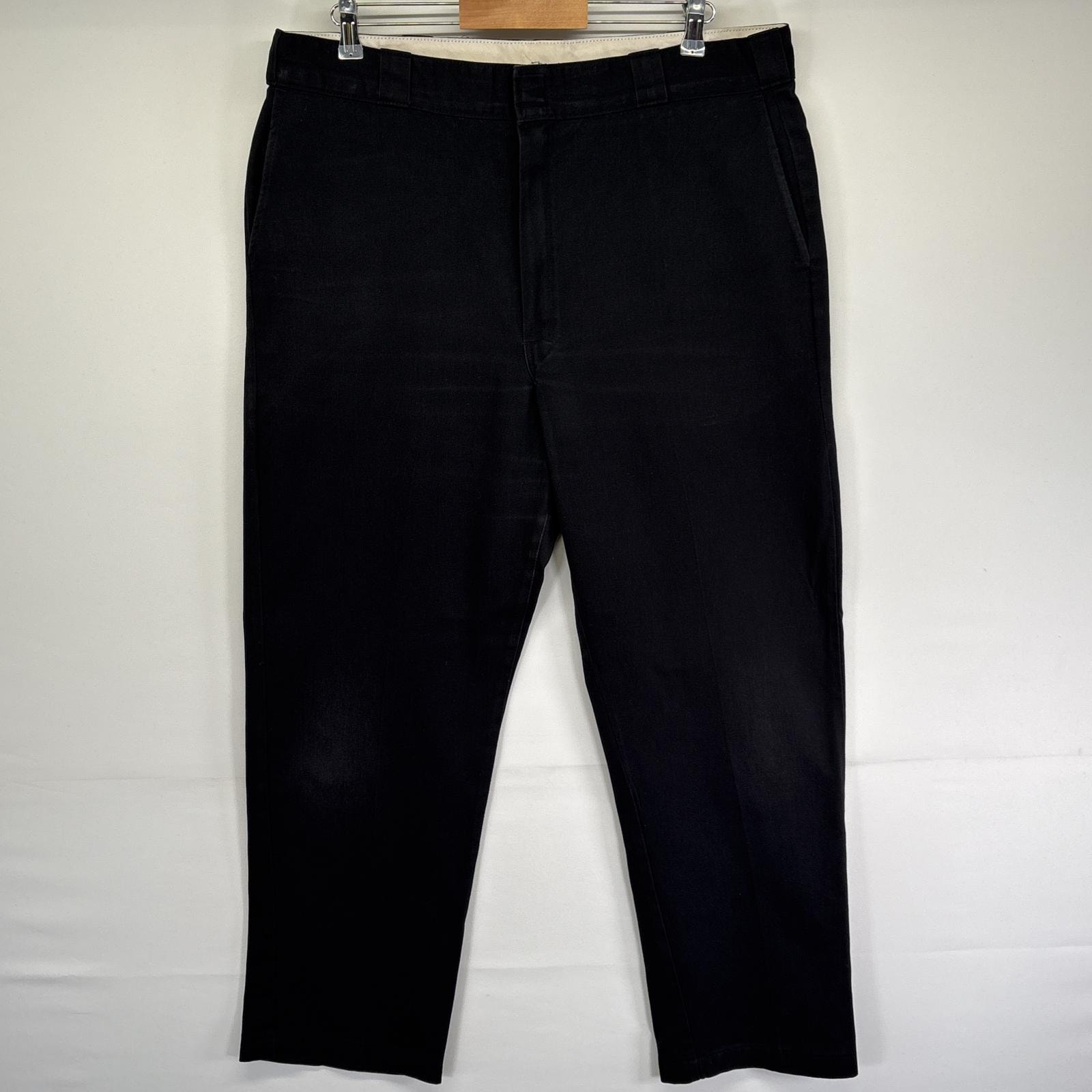 古着 ディッキーズ Dickies ワークパンツ チノパン ストレート ジッパーフライ 874 長ズボン 作業着 w40 L32 ブラック メンズ