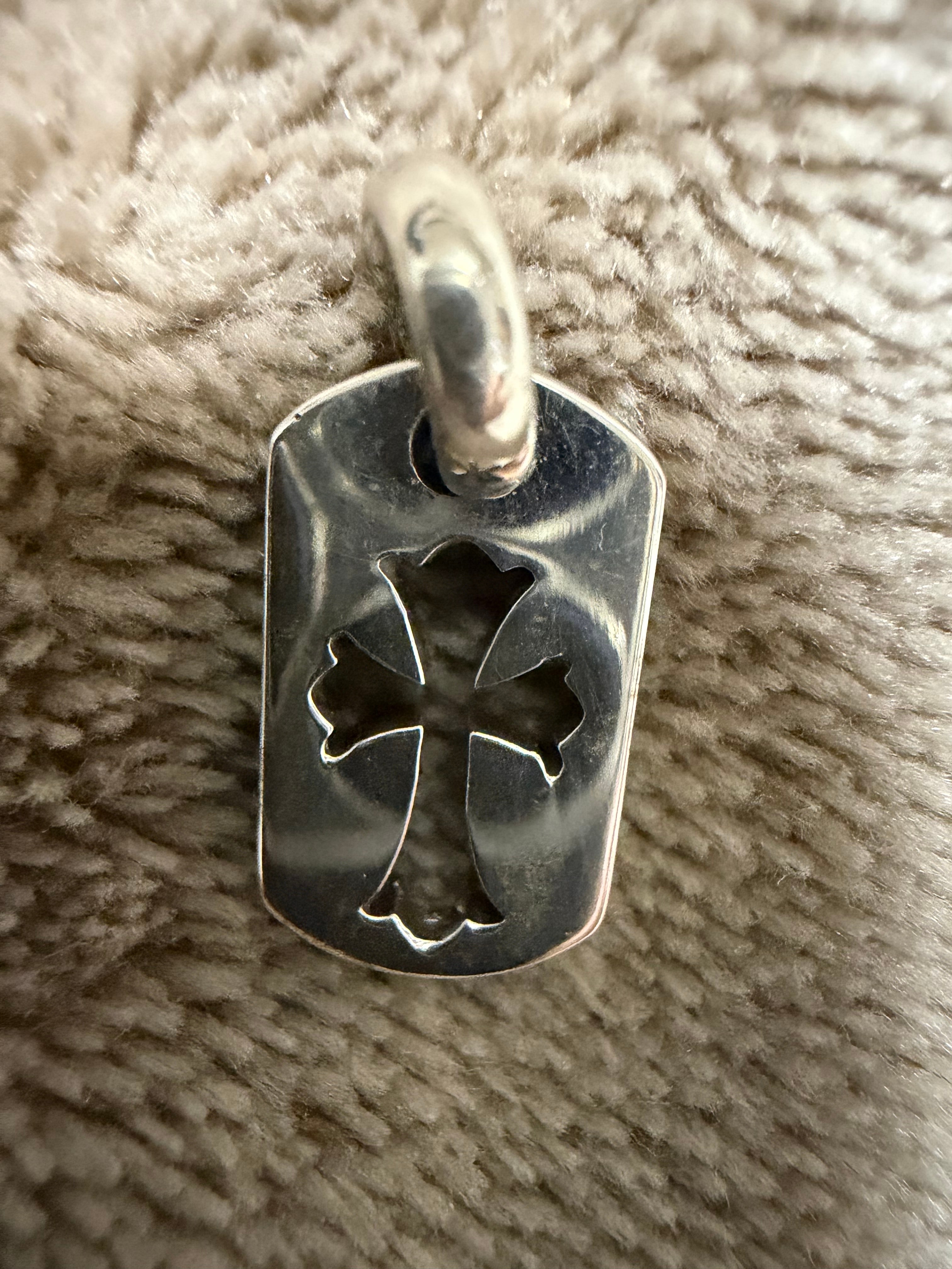 Chrome Hearts Dog Tag Tiny Cut Out Cross "Silver"