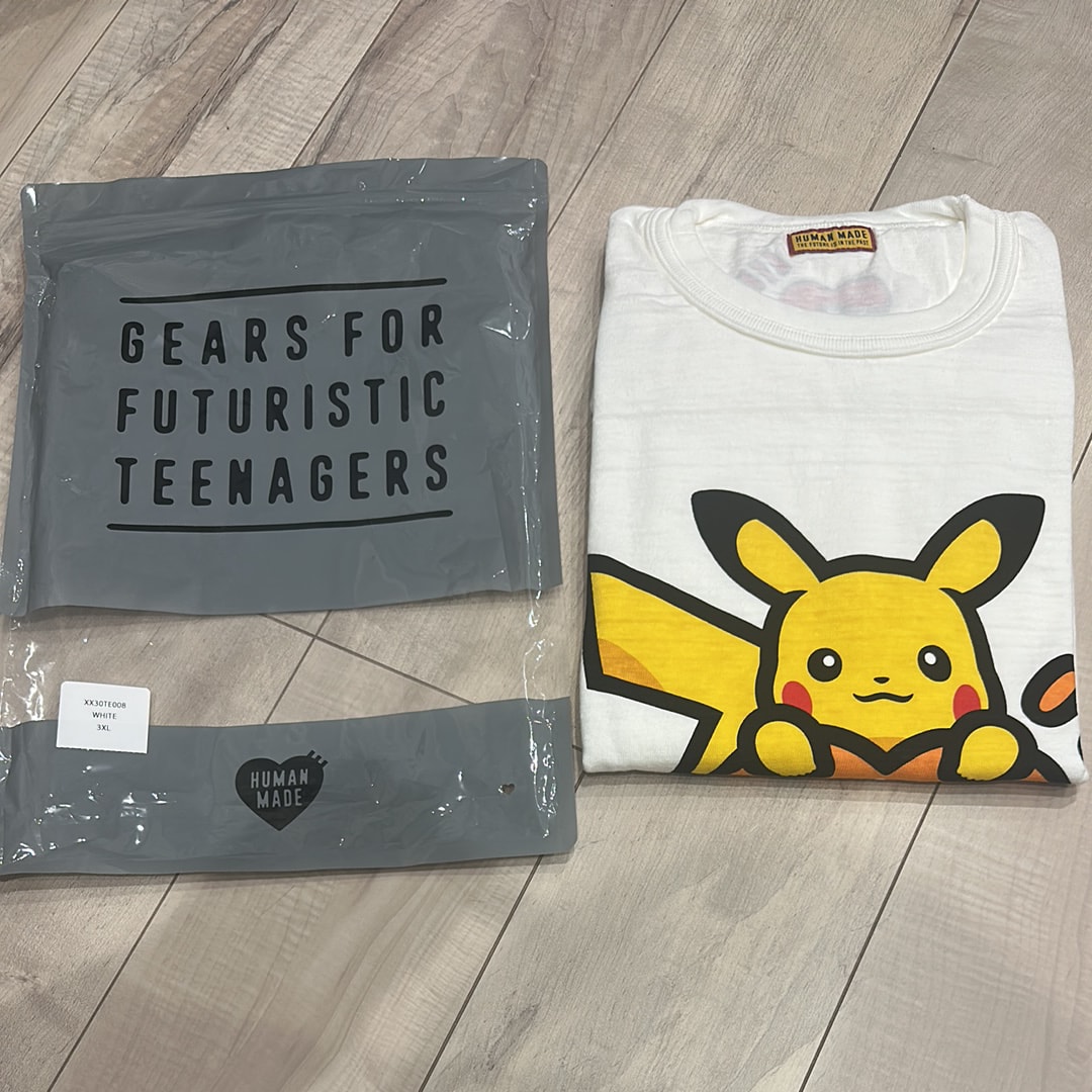ヒューマンメイド ポケモン ピカチュウ Tシャツ 渋谷パルコ 限定カラー 白 ヒューマンメイド ポケモン ピカチュウ Tシャツ 渋谷パルコ 限定
