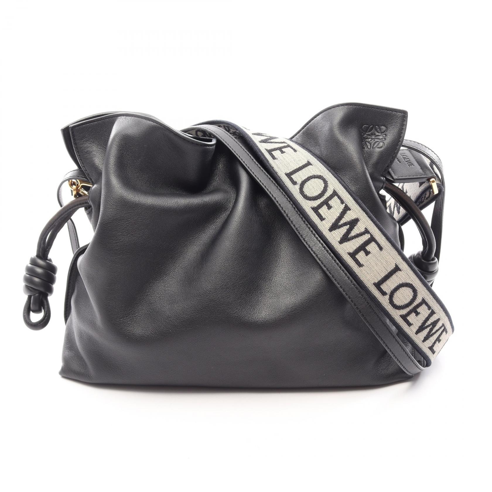 ロエベ LOEWE フラメンコクラッチ ミディアム 2WAY ショルダーバッグ バッグ レザー レディース ブラック系 【中古】