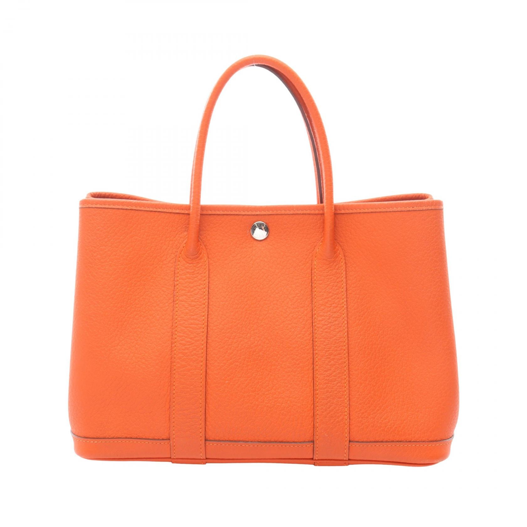 エルメス HERMES ガーデンパーティTPM トートバッグ バッグ ヴァッシュカントリー ヴァッシュカントリー カプシーヌ □R刻印(2014年製造) レディース オレンジ系 【中古】