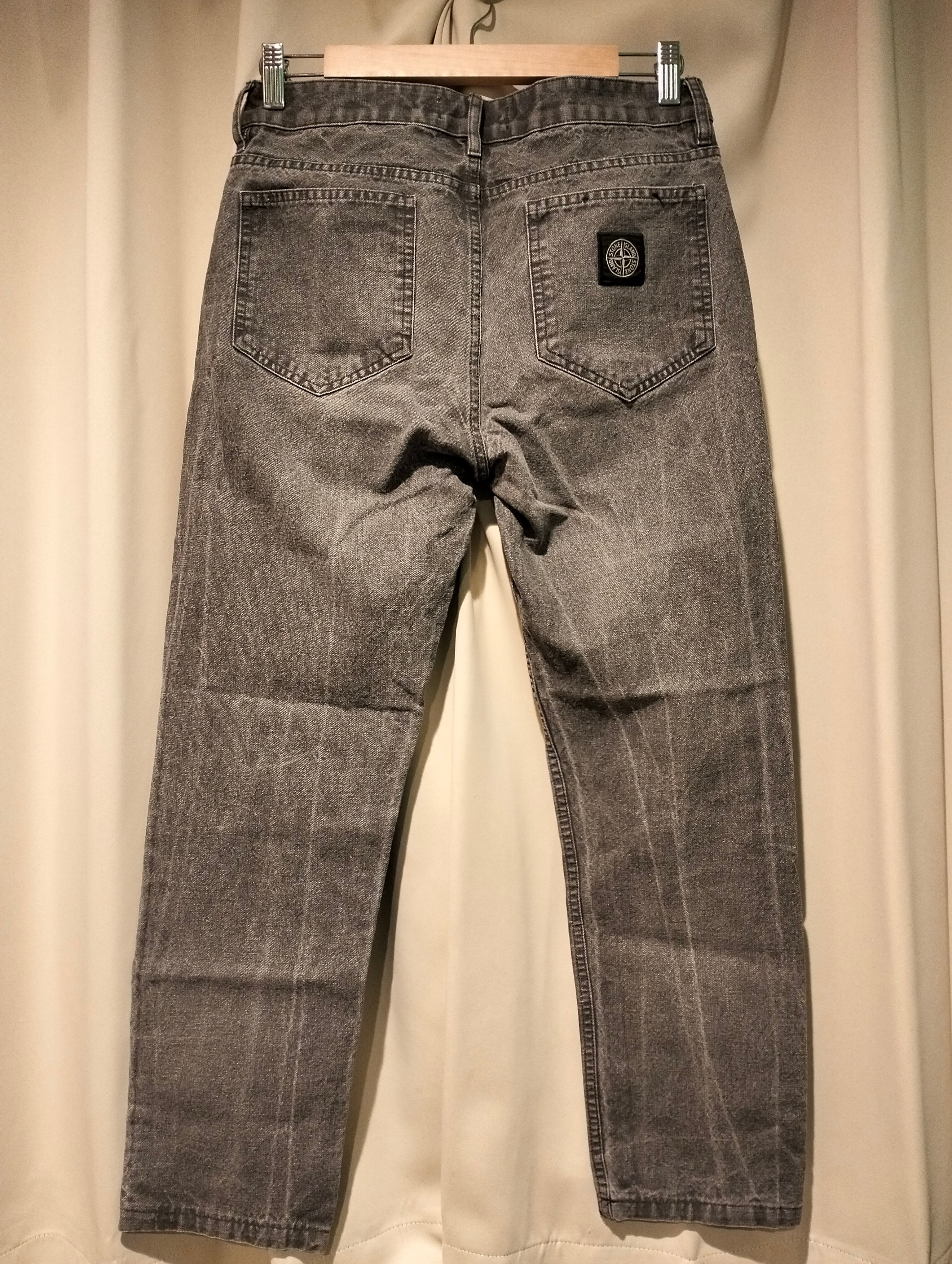 (正規品) STONE ISLAND グレー ストレートレッグデニム