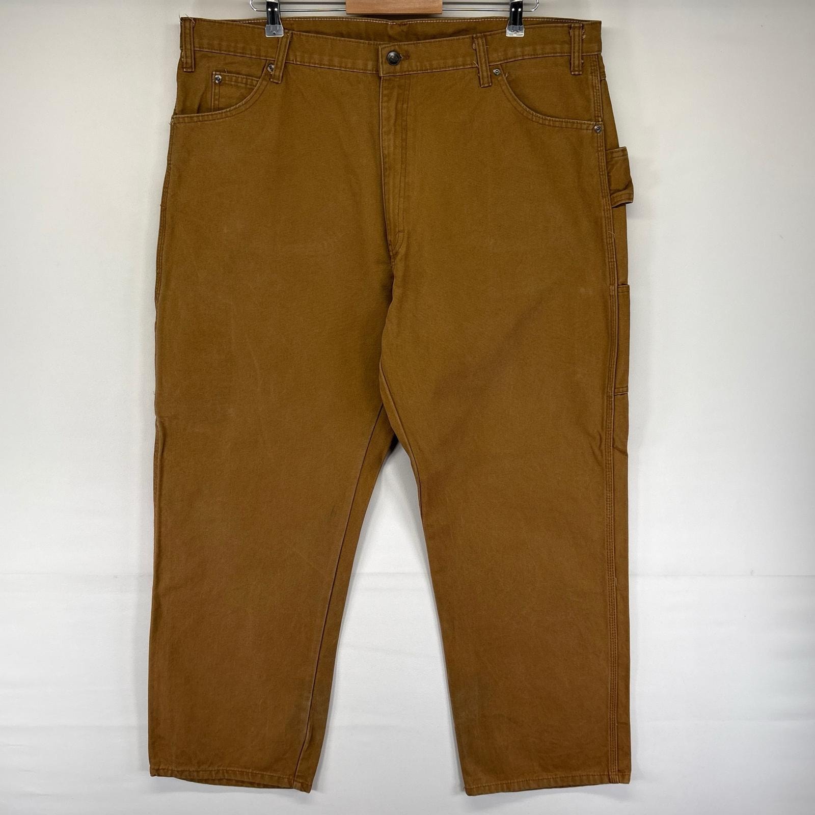 古着 ディッキーズ Dickies ダック パンツ ダックペインターパンツ ジップ 大きいサイズ ハンマーループ W42 L30 ブラウン系 メンズ
