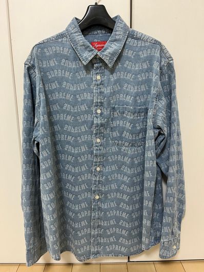 Supreme Arc Jacquard Denim Shirt "Blue"