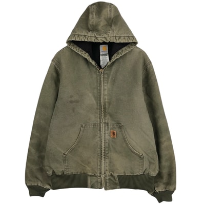 古着 カーハート Carhartt アクティブジャケット 中綿入り ダックフルジップパーカー メンズM相当/eaa629383