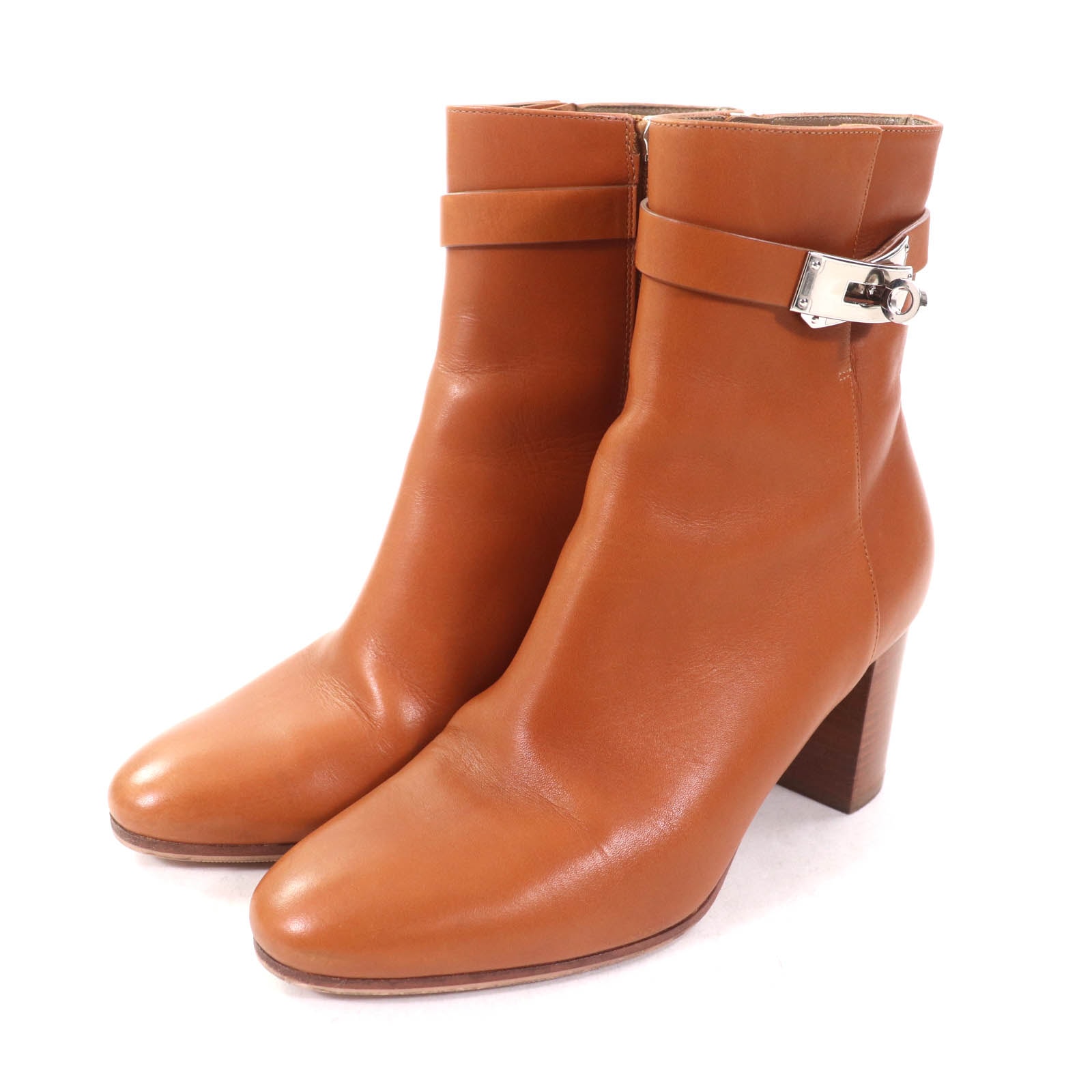 美品 エルメス
 ショートブーツ サンジェルマン ブラウン レディース 36.5