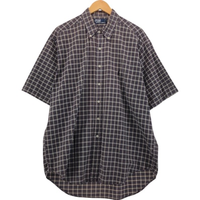 古着 ラルフローレン Ralph Lauren POLO by Ralph Lauren 半袖 ボタンダウン チェックシャツ カナダ製 メンズXL相当/eaa554934