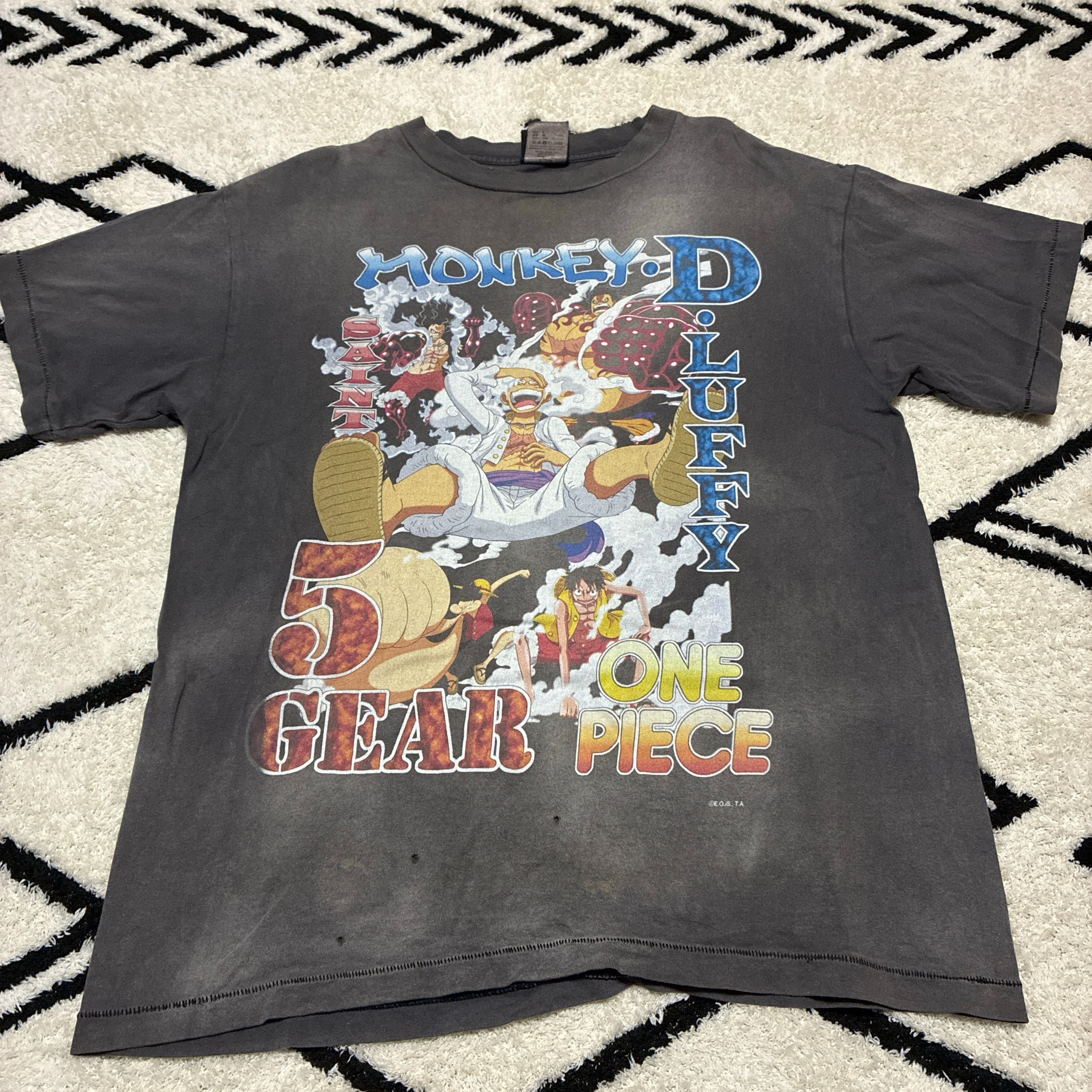 SAINT Mxxxxxx x ONE PIECE OP_SS T-Shirt/Luffy "Black"