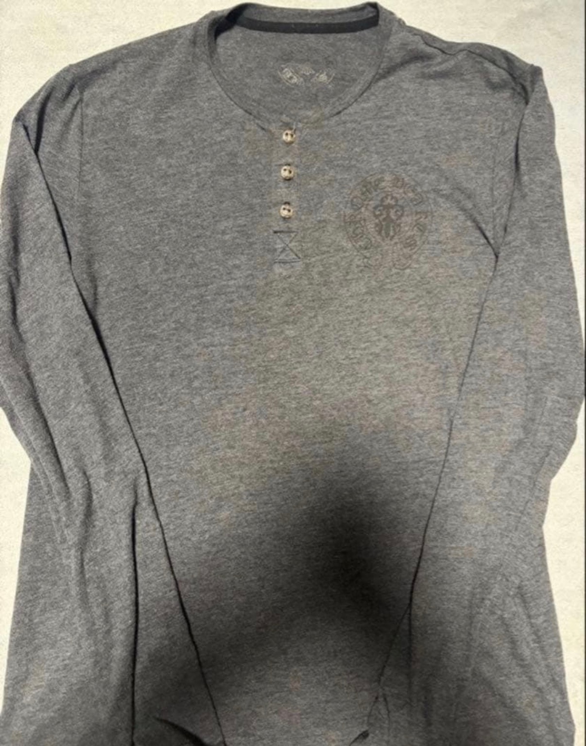 Chrome Hearts BS Flare Button Henly L/S T-Shirt "Gray"