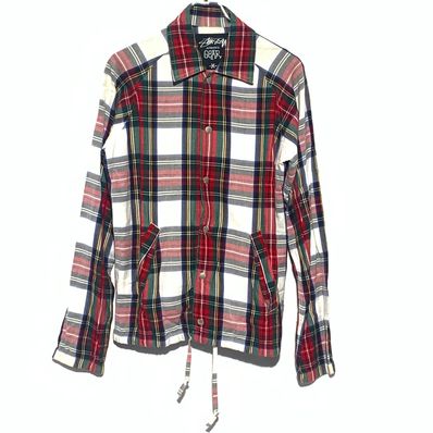STUSSY SNAP BUTTON CHECK JACKET MULTI