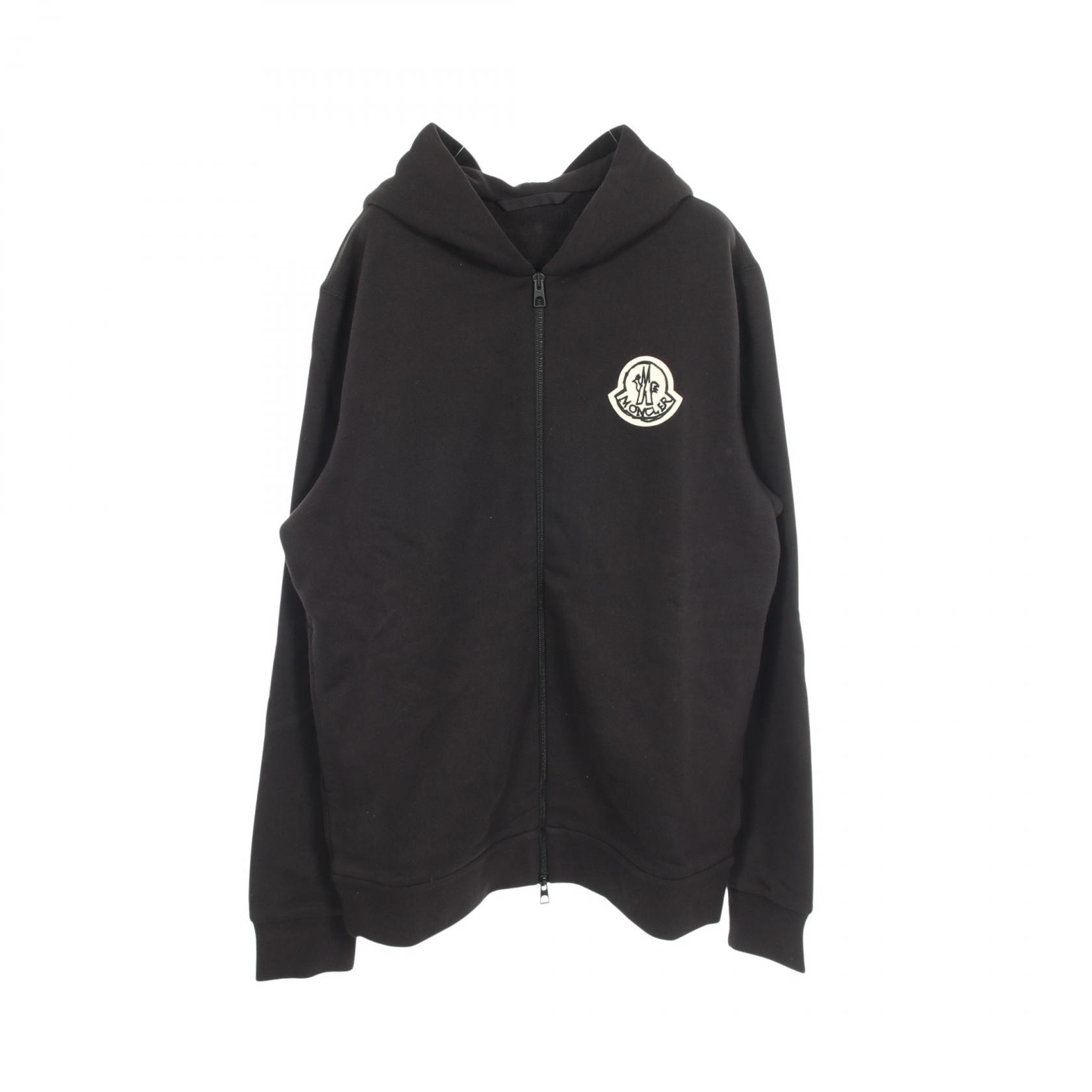モンクレール MONCLER ロゴパッチ パーカー 衣料品 トップス コットン メンズ ブラック系 L20918G00027999XL 【新品】