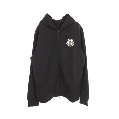 モンクレール MONCLER ロゴパッチ パーカー 衣料品 トップス コットン メンズ ブラック系 L20918G00027999XL 【新品】