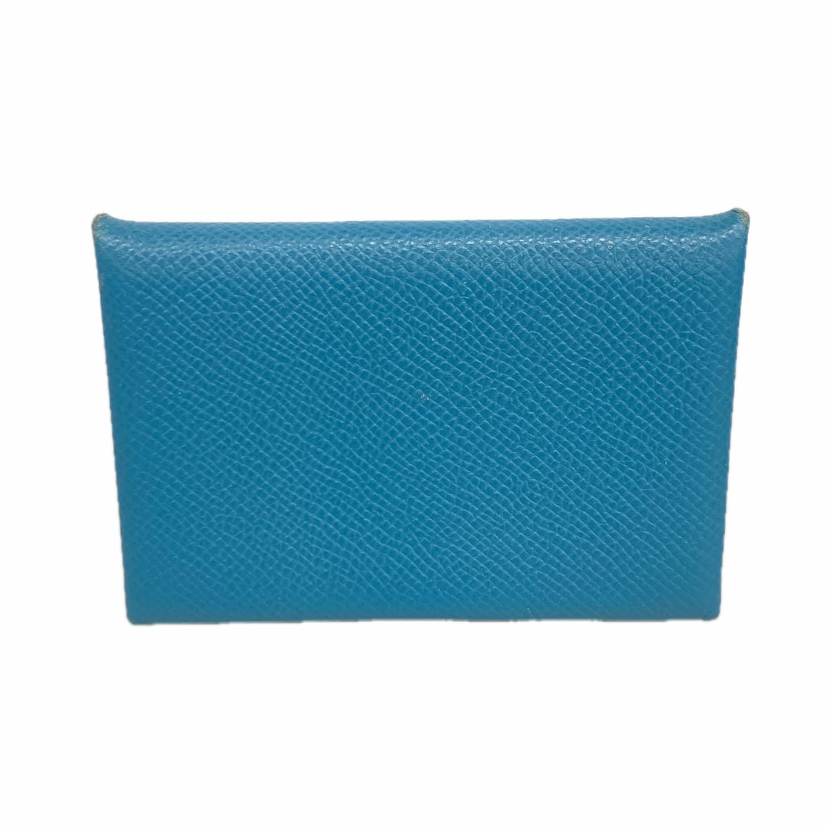 【6kc2201】エルメス カードケース カルヴィ ヴォーエプソン ブルージーン シルバー金具 □P刻印【中古】メンズ レディース ユニセックス