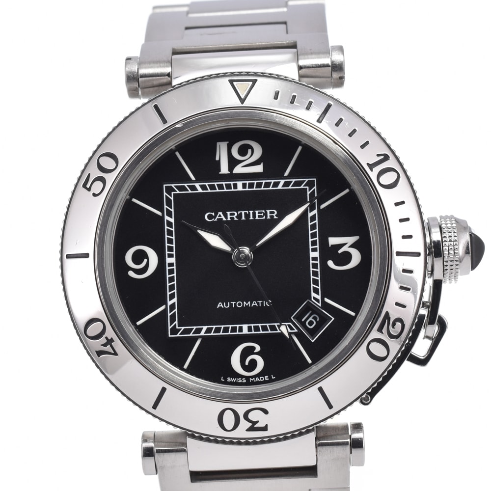 カルティエ CARTIER W31077M7 パシャ シータイマー デイト ブラック 自動巻き メンズ 美品 腕時計 B#149159