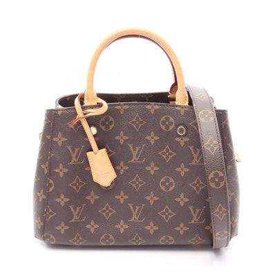 ルイ・ヴィトン LOUIS VUITTON モンテーニュBB モノグラム 2WAY ハンドバッグ バッグ PVCコーティングキャンバス レザー レディース ブラウン系 M41055 【中古】