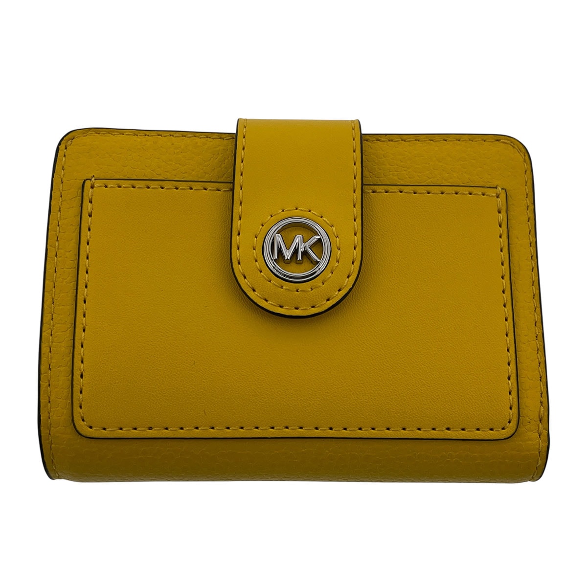 【値下げ】Michael Kors マイケルコース MK CHARMタブ 二つ折り財布 二つ折り財布 FREE レザー イエロー  レディース【中古】