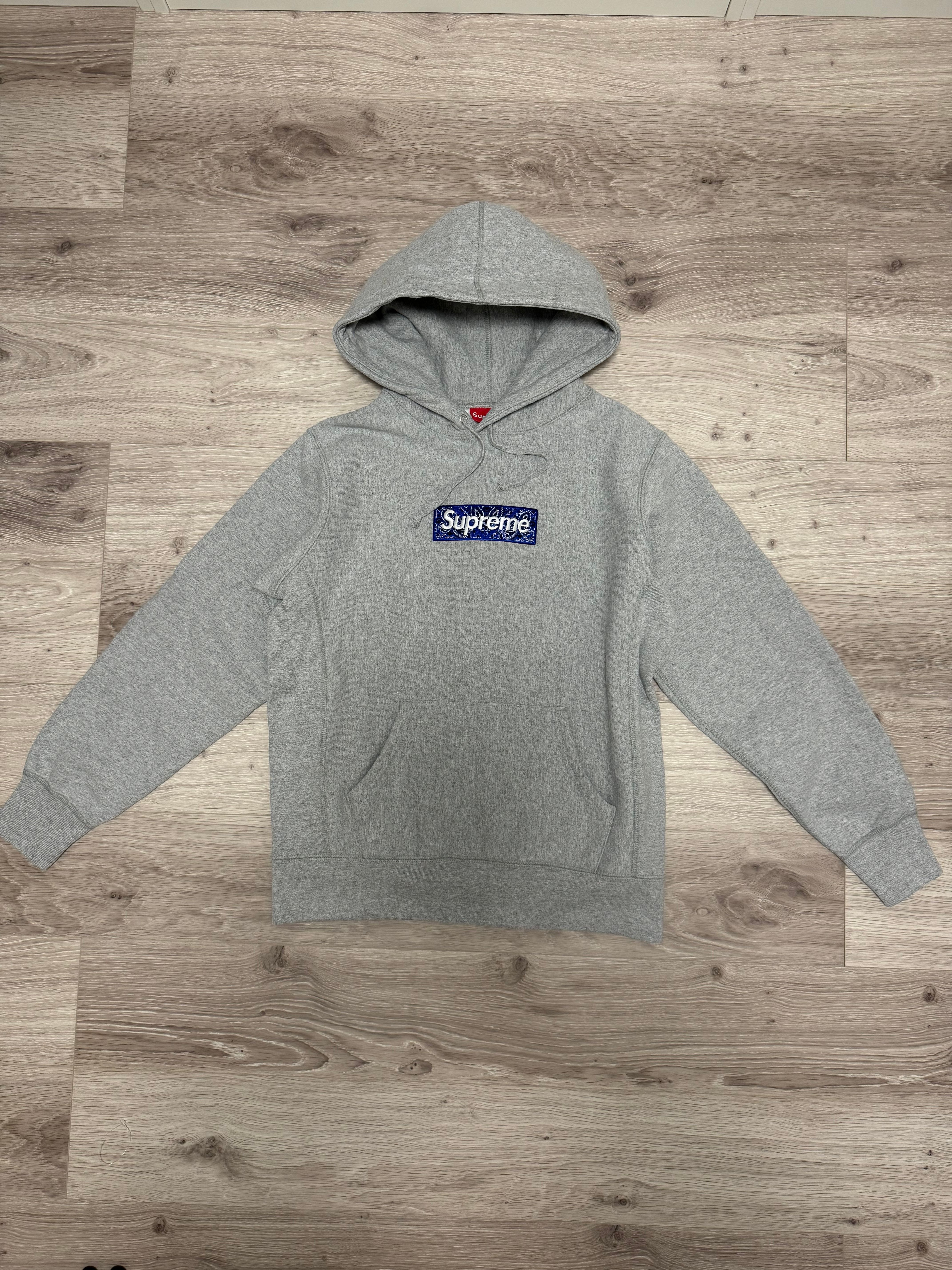 Supreme Bandana Box Logo Hooded Sweatshirt "Grey"