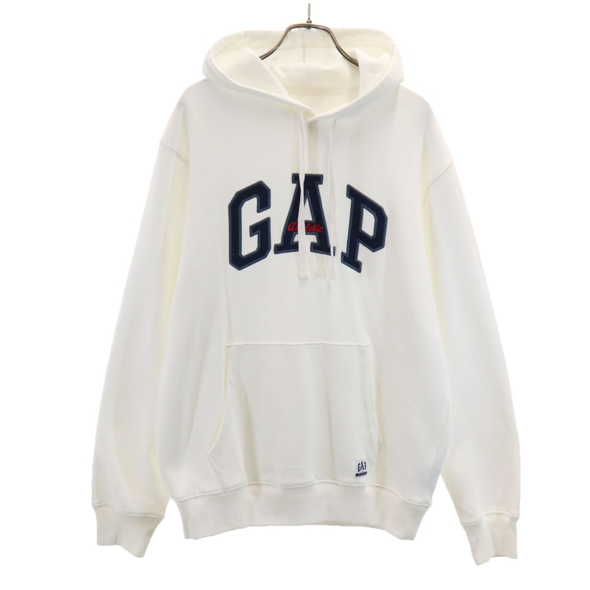 美品 GAP ギャップ 長袖 スウェットパーカー S ホワイト 裏起毛 プルオーバー