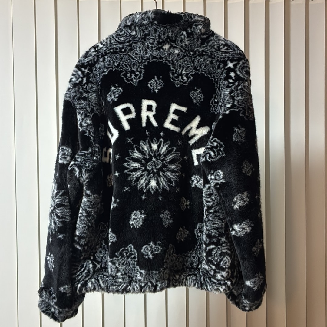 Supreme Bandana Faux Fur Bomber Jacket "Black"