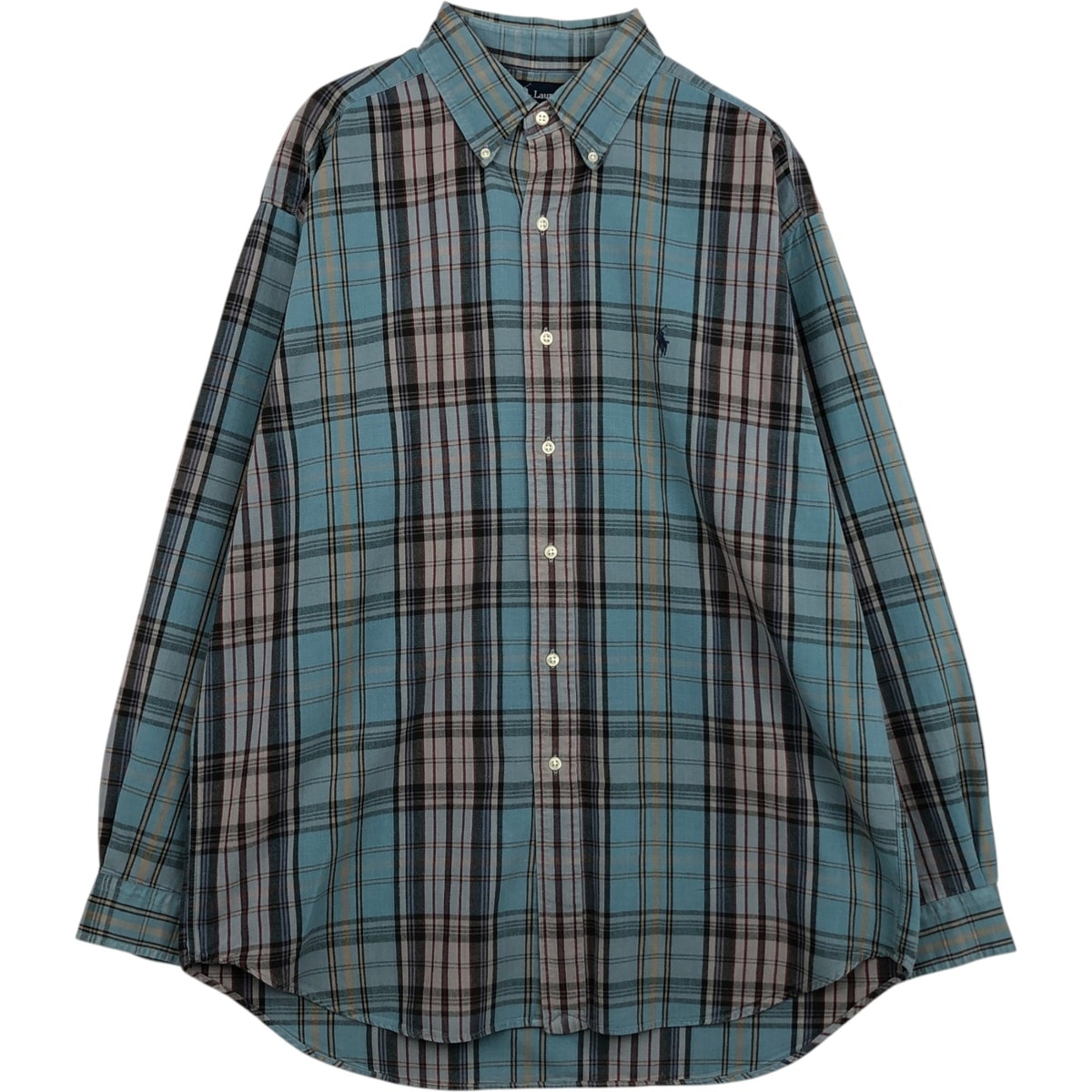 古着 ラルフローレン Ralph Lauren BLAKE 長袖 ボタンダウンチェックシャツ メンズL相当/eaa628999