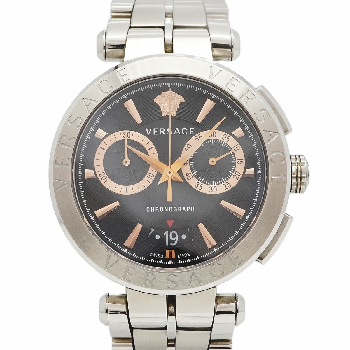 ★最終価格【6wcd0316】ヴェルサーチ アイオン VE1D01019 黒文字盤【中古】腕時計 メンズ