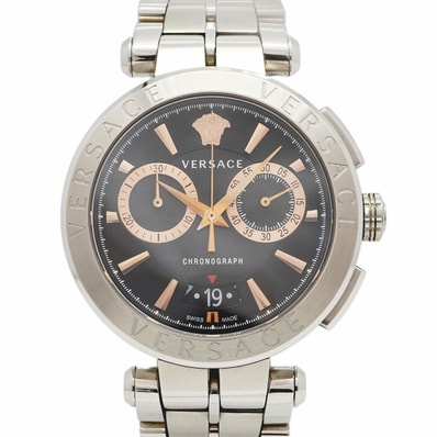 ★最終価格【6wcd0316】ヴェルサーチ アイオン VE1D01019 黒文字盤【中古】腕時計 メンズ