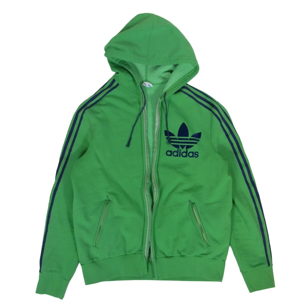 adidas アディダス パーカー 70S VENTEX社製 ジャージ トラック ジャケット ジップ パーカー グリーン系【中古】