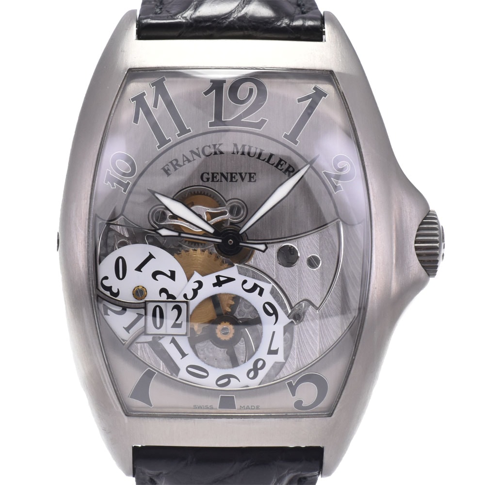 フランクミュラー FRANCK MULLER 8080SCGDFO トノーカーベックス グランドデイト デイト 自動巻き メンズ 美品 箱付き 腕時計 L#148277