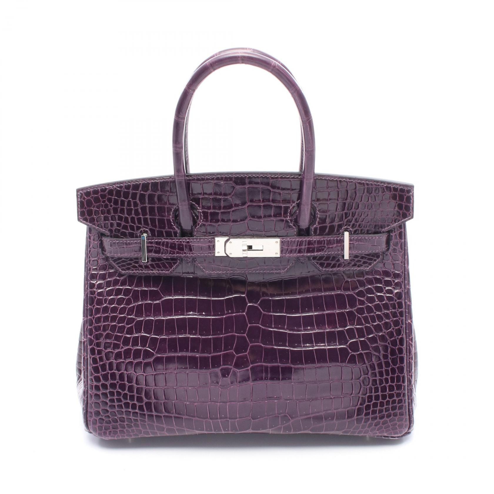 エルメス HERMES バーキン30 アメジスト ハンドバッグ バッグ エキゾチックレザー ポロサスリセ □Q刻印(2013年製造) レディース パープル系 【中古】