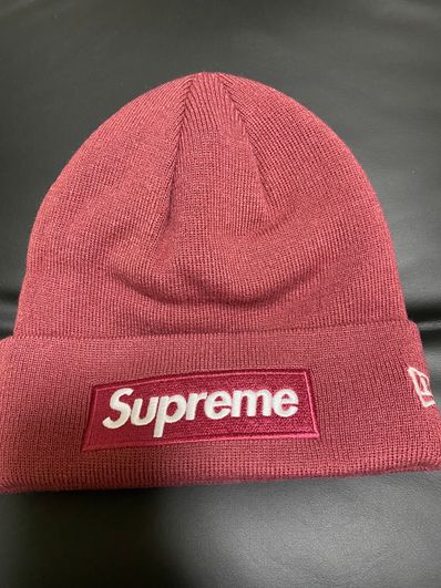 Supreme New Era® Box Logo Beanie "Plum" (21FW)