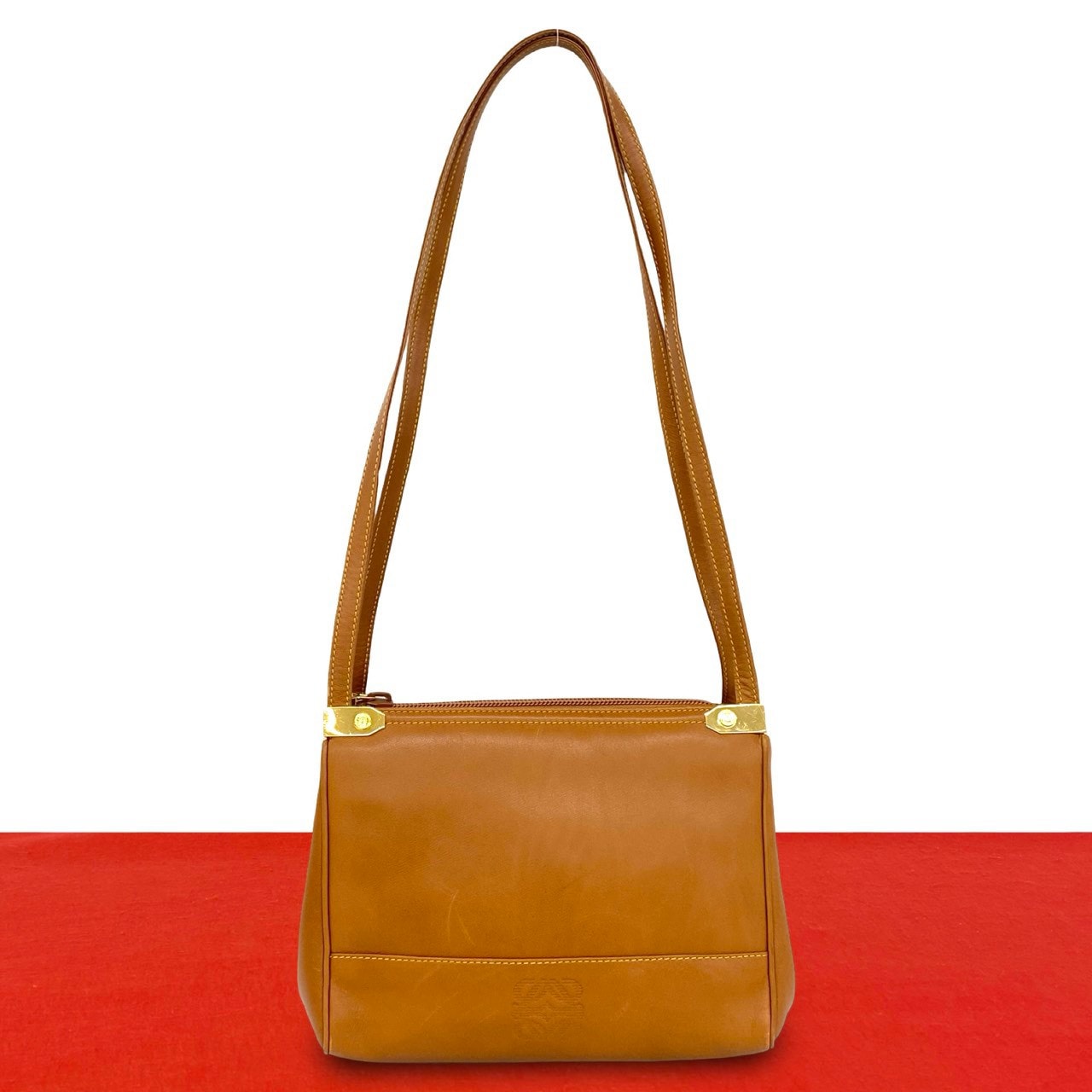 LOEWE ロエベ アナグラム ロゴ レザー ショルダーバッグ ブラウン
 04368