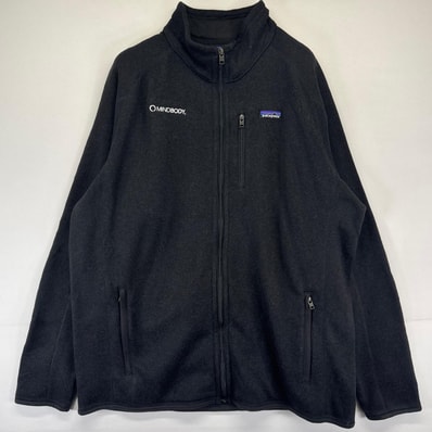 古着 パタゴニア patagonia フリース ニット フルジップ アウトドア ワンポイント ロゴ 2XL ブラック系 メンズ