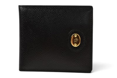 クリスチャン ディオール 財布 ヴィンテージ メンズ Christian Dior 二つ折り/折財布 レザー ブラック オールド【中古】
