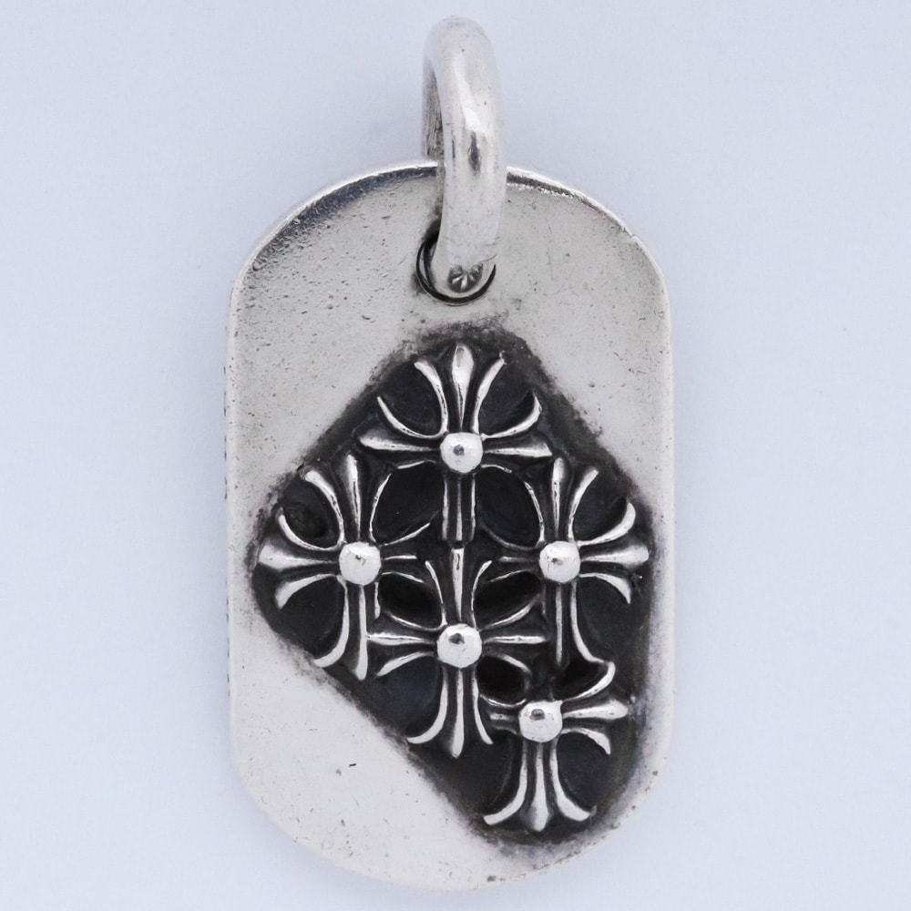 Chrome Hearts Dog Tag S Razed Cemetery "Silver"