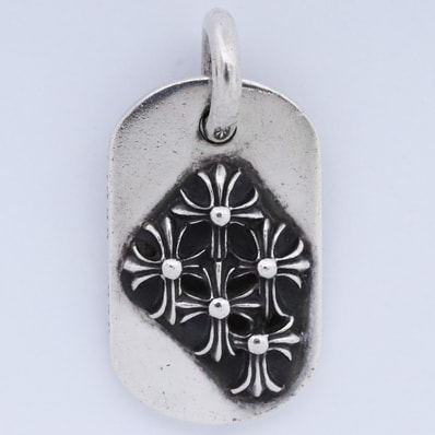 Chrome Hearts Dog Tag S Razed Cemetery "Silver"