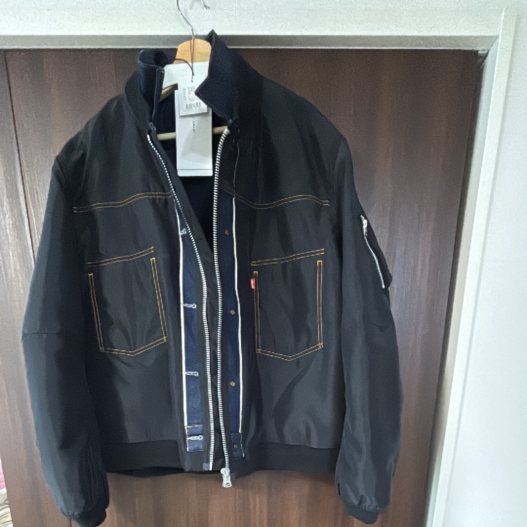sacai x LEVI'S Men's Denim x Nylon Twill Reversible Blouson "Indigo/Black"