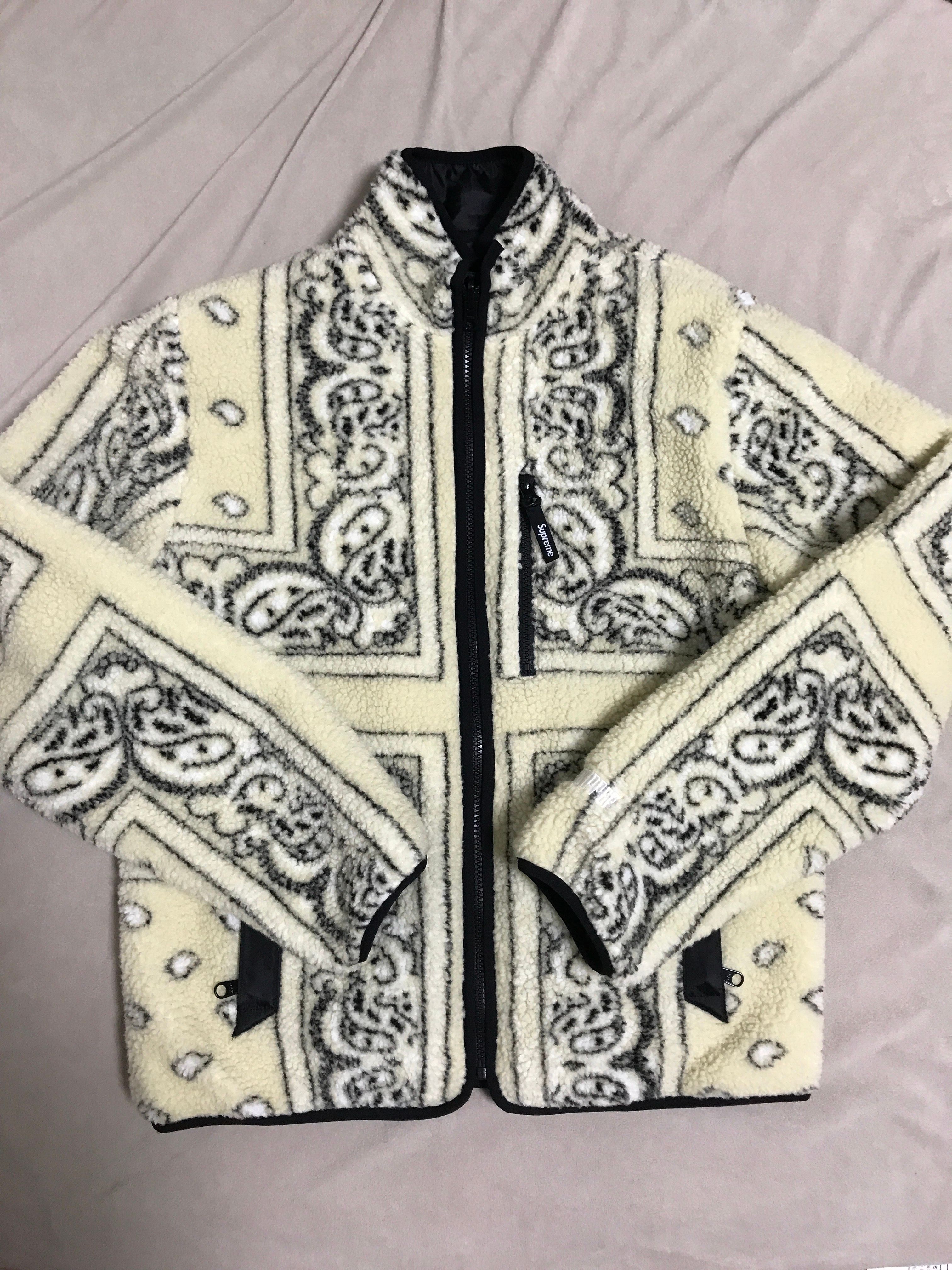 Supreme Reversible Bandana Fleece Jacket "Ivory"