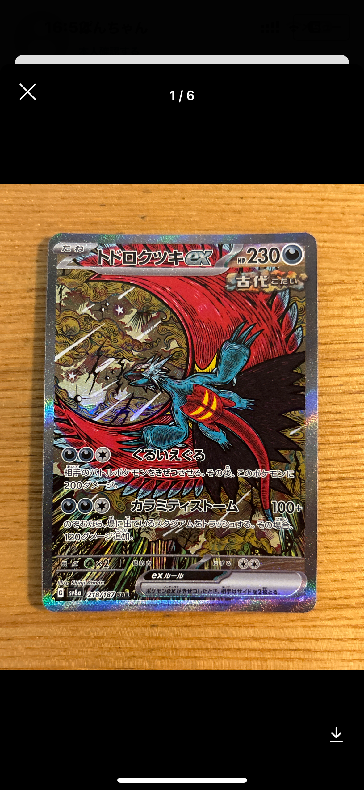 トドロクツキex SAR [SV8a 218/187](ハイクラスパック「テラスタルフェスex」)