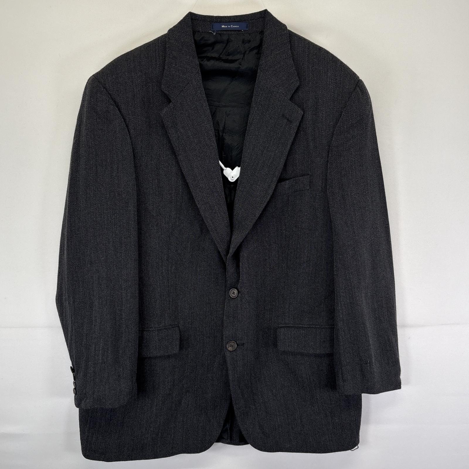 古着 チャップスラルフローレン CHAPS RALPHLAUREN テーラードジャケット ブレザー ウール スーツ 大きいサイズ 43T  ダークグレー メンズ