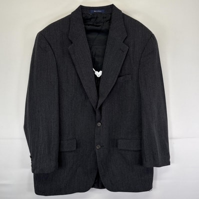 古着 チャップスラルフローレン CHAPS RALPHLAUREN テーラードジャケット ブレザー ウール スーツ 大きいサイズ 43T ダークグレー メンズ