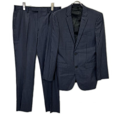 バーバリーブラックレーベル ネイビー ストライプ D1H22-607-08 2ピース スーツ 38/38
