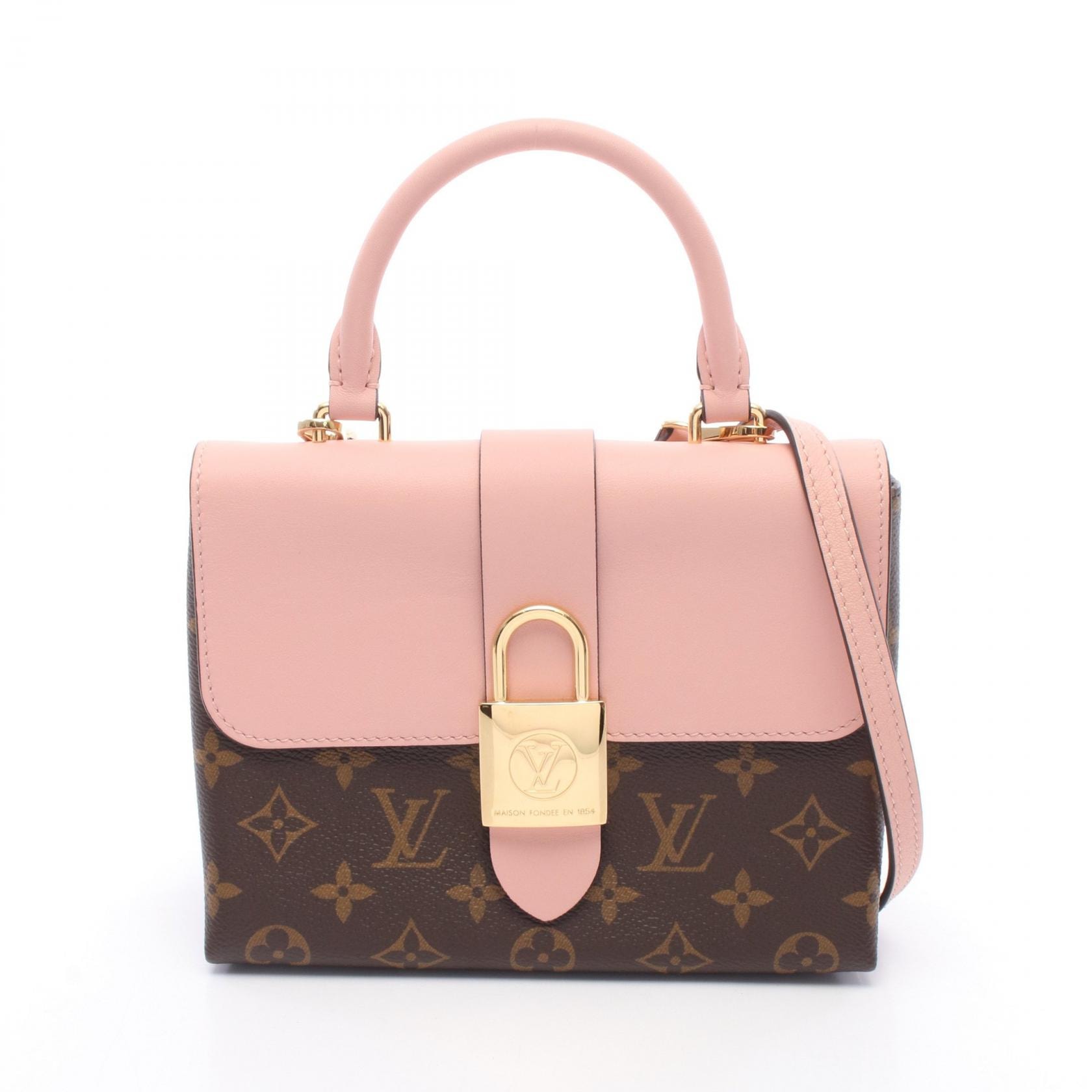 ルイ・ヴィトン LOUIS VUITTON ロッキー BB 2WAY ハンドバッグ バッグ PVCコーティングキャンバス レザー モノグラム ローズプードル レディース ブラウン系 / ピンク系 M44080 【中古】
