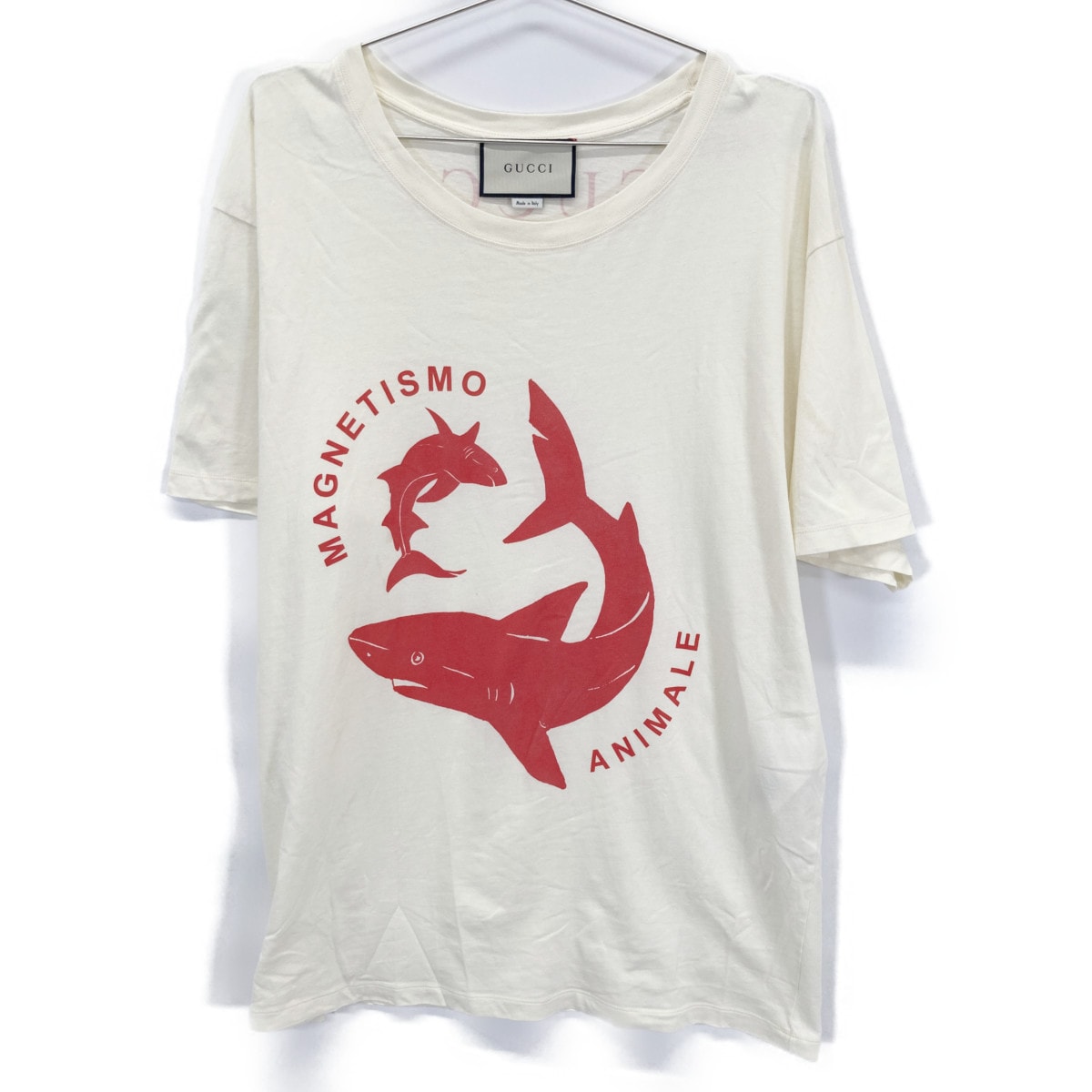 グッチ 493117 アイボリー MAGNETISMO ANIMALE Tシャツ L