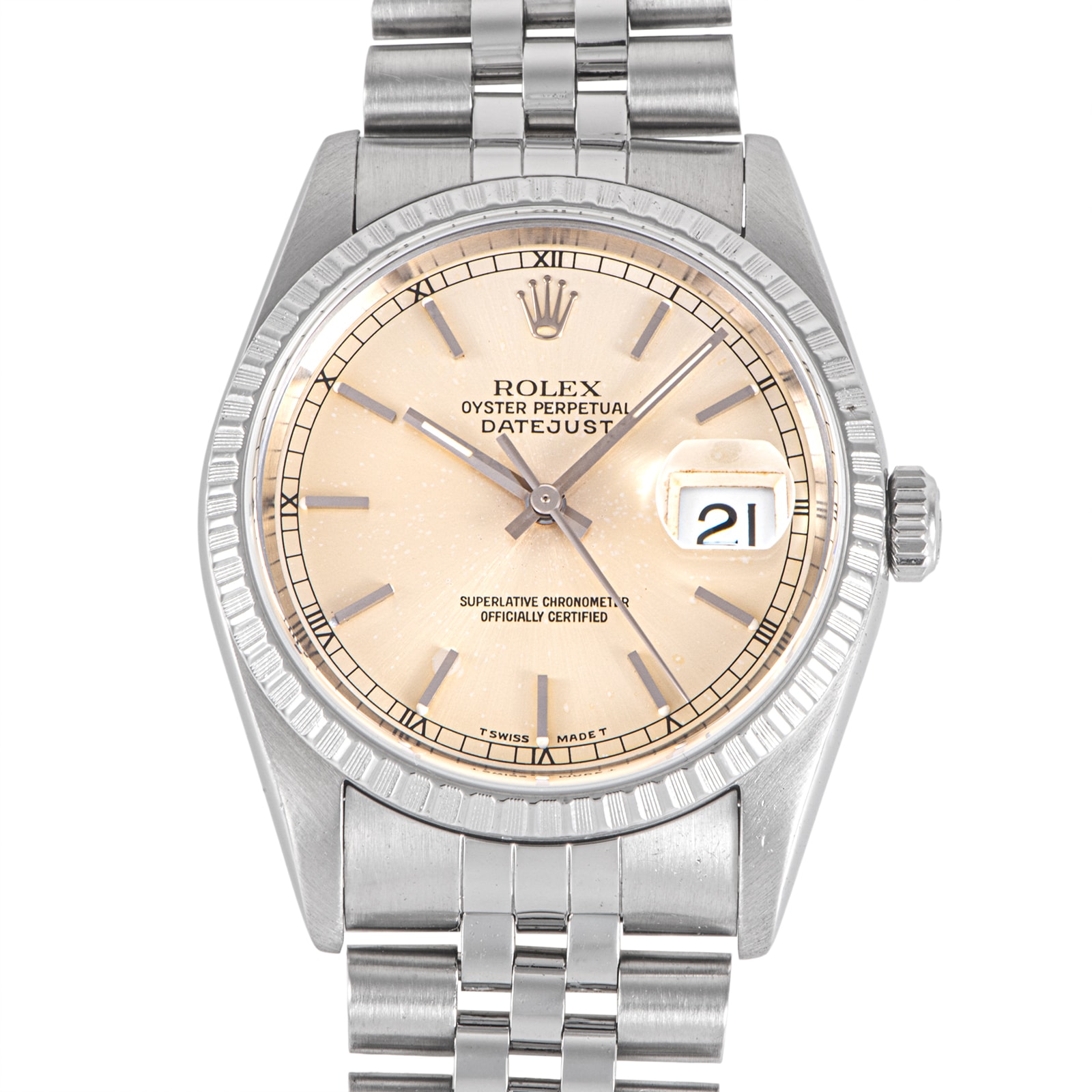 ROLEX ロレックス デイトジャスト 16220 T番 Patina Tritium ステンレススチール【中古】